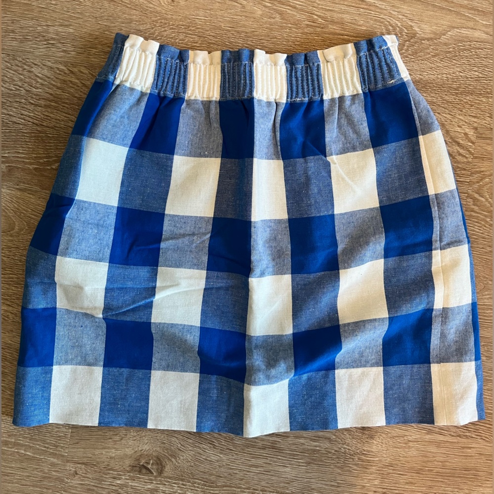 J.Crew Blue Plaid Skirt Sz 2